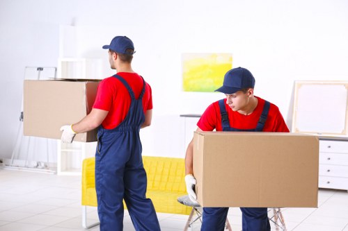 Local house removals team working in Barnet residential street
