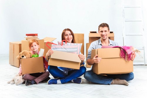 Professional handling of desks and office equipment during a Barnet move