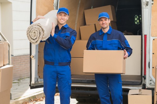Removal crew loading boxes for a Barnet relocation
