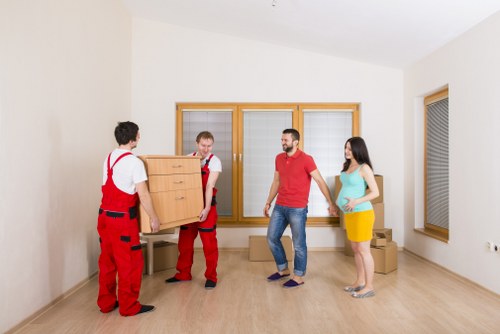 Packed boxes and wrapped furniture ready for a Barnet home move