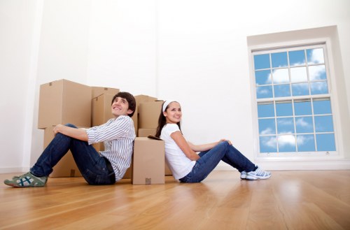 Unloading office furniture and equipment at a new Barnet workplace
