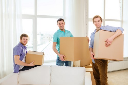Furniture and boxes being transported during a Barnet removal