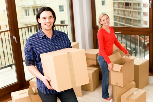 Checklist and boxes prepared for an office relocation in Barnet